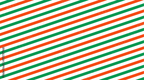 Christmas seamless pattern. Red and green diagonal stripes background. Candy cane repeating decoration wallpaper. Winter holiday lines backdrop. Xmas peppermint present wrapping print design. Vector