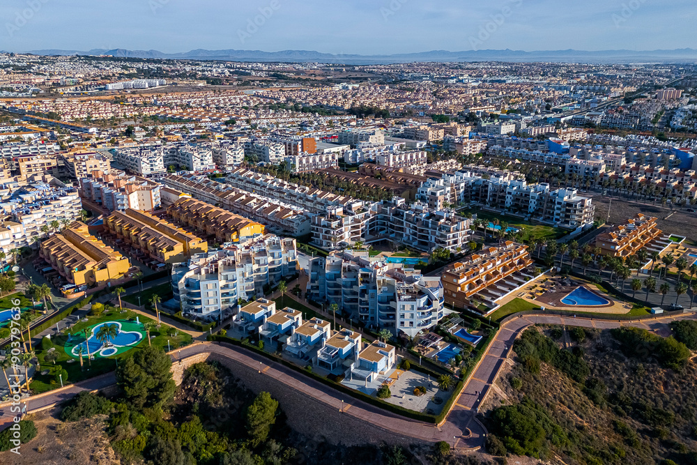 Fototapeta premium Aerial view of Campoamor in the province of Alicante, Spain