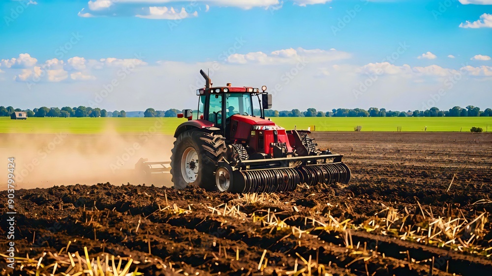 Obraz premium tractor in field