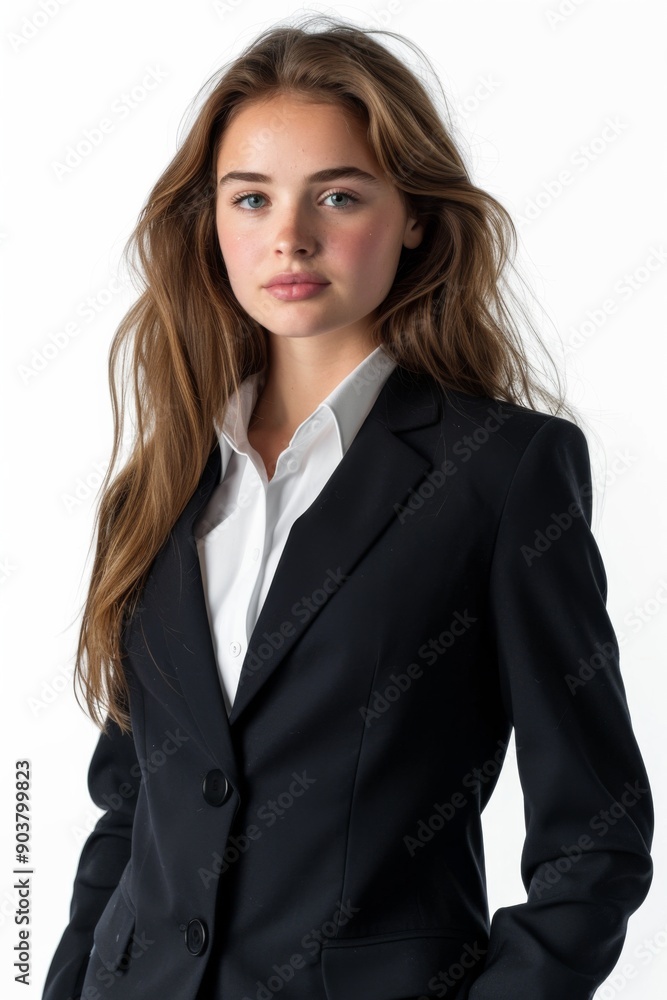 A businesswoman wearing formal suit isolated created with Generative AI A businesswoman wearing formal suit isolated created with Generative AI