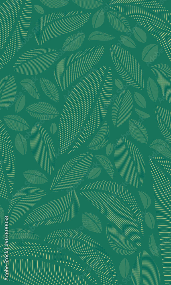 Abstract outline leaf pattern wallpaper Abstract outline leaf pattern wallpaper