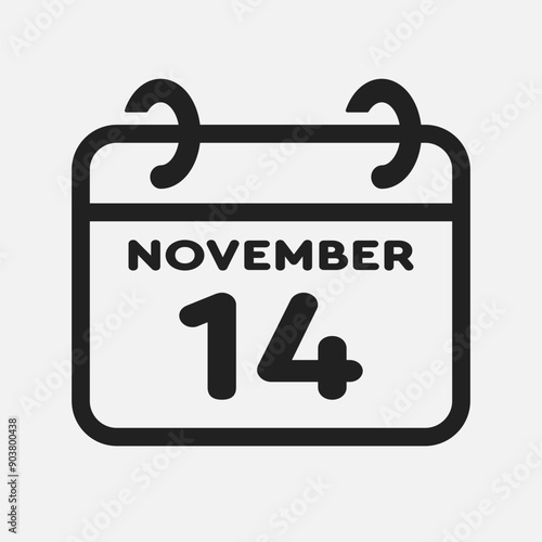 Icon page calendar day - 14 November