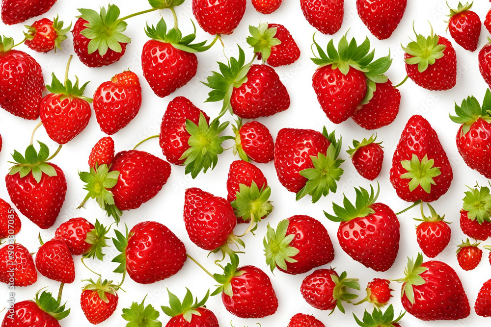 Bright red wild strawberry texture close up top view Bright red wild strawberry texture close up top view