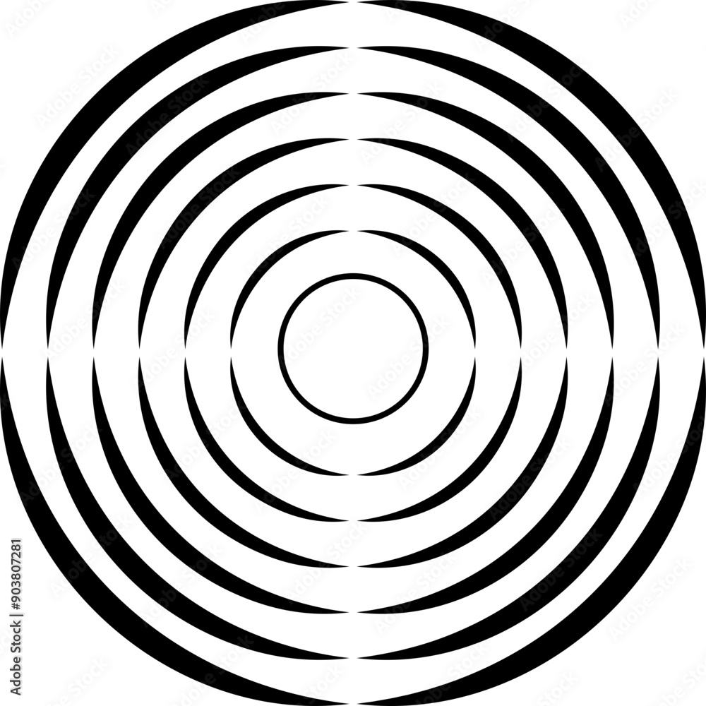 Concentric circles with broken lines isolated on white background. Vortex, sonar wave, soundwave, sunburst, signal signs. Concentric circles with broken lines isolated on white background. Vortex, sonar wave, soundwave, sunburst, signal signs.