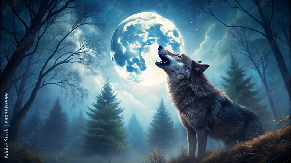Werewolf howling at full moon in dark forest, werewolf, beast, lycanthrope, lunar, spooky, mystical, moonlit forest, wilderness, creature, forest, supernatural, mythical creature, folklore Werewolf howling at full moon in dark forest, werewolf, beast, lycanthrope, lunar, spooky, mystical, moonlit forest, wilderness, creature, forest, supernatural, mythical creature, folklore