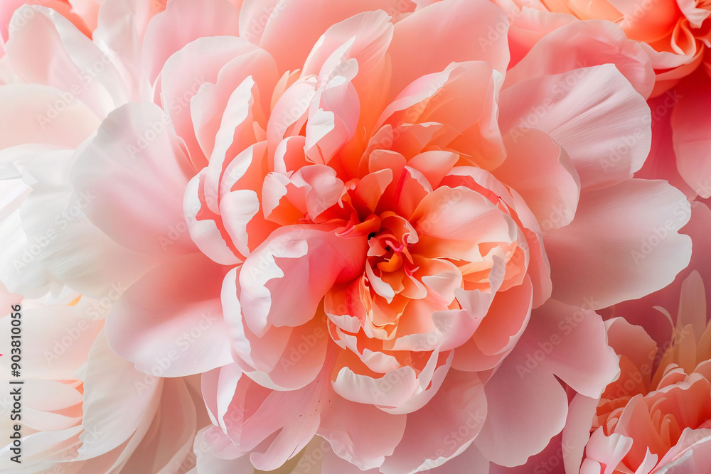 Obraz premium Close-up of a Pink Peony Flower in Full Bloom