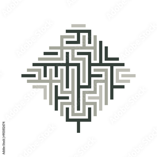 maze pattern design tree line art