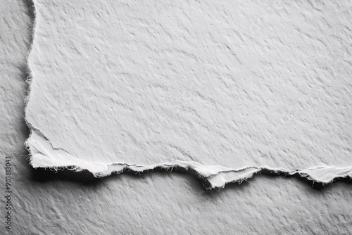 Close-Up of Textured Torn Paper Edge