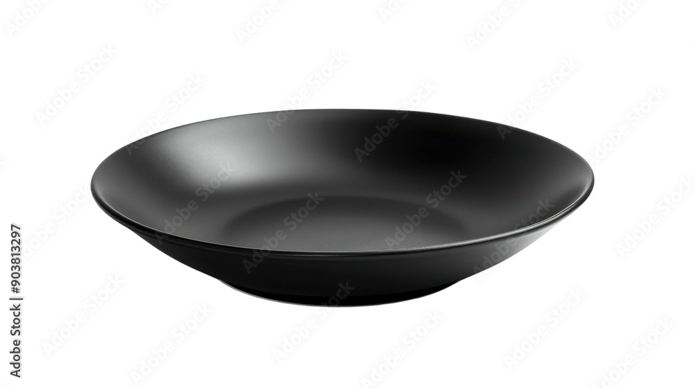 Black plate empty on transparent background Black plate empty on transparent background