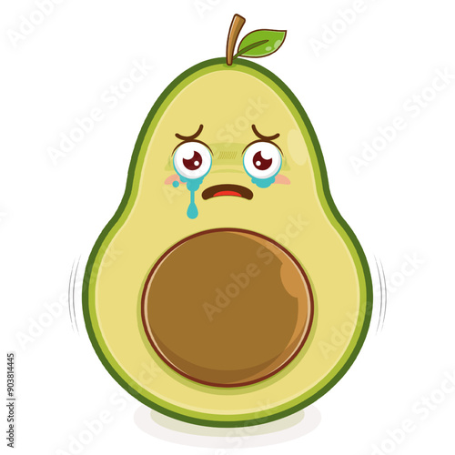avocado scared face cartoon cute