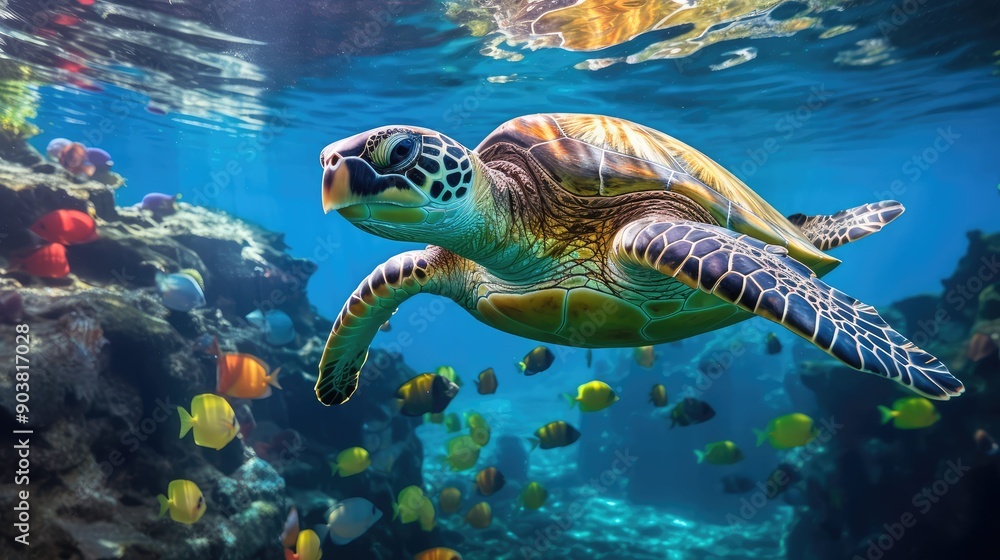 marine green sea turtle underwater marine green sea turtle underwater