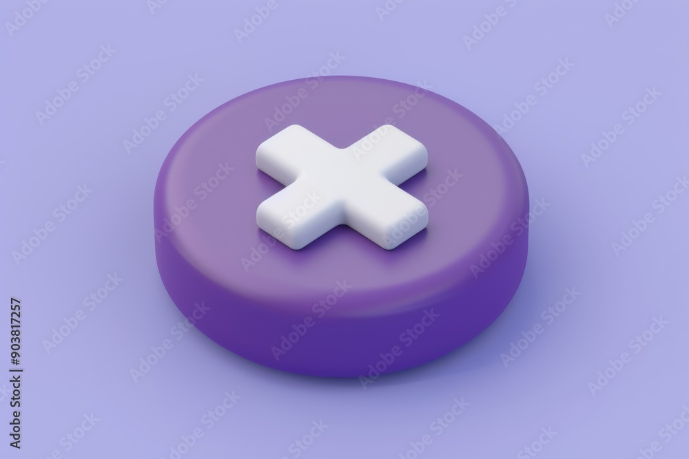Medical cross icon on a purple background representing healthcare services and medical support in a modern design. Medical cross icon on a purple background representing healthcare services and medical support in a modern design.