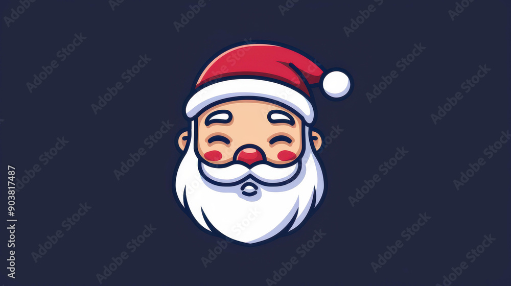 Bright, jolly face of a festive figure, perfect for spreading cheer this holiday season on your Christmas card Bright, jolly face of a festive figure, perfect for spreading cheer this holiday season on your Christmas card