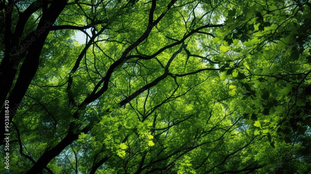 Obraz premium branches green pattern
