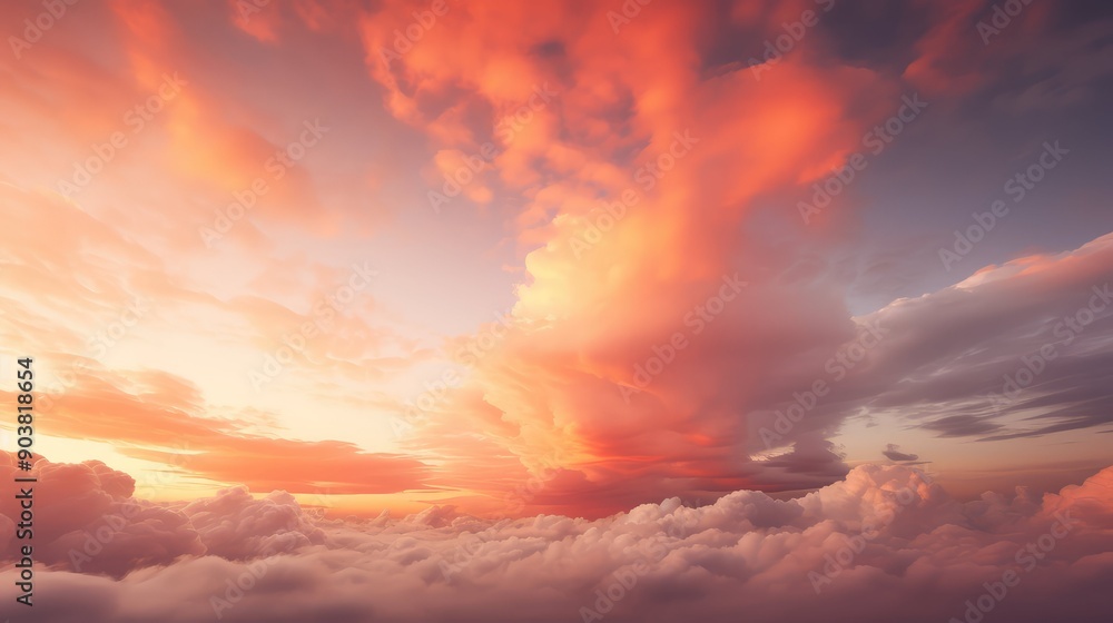 Fototapeta premium ethereal clouds orange
