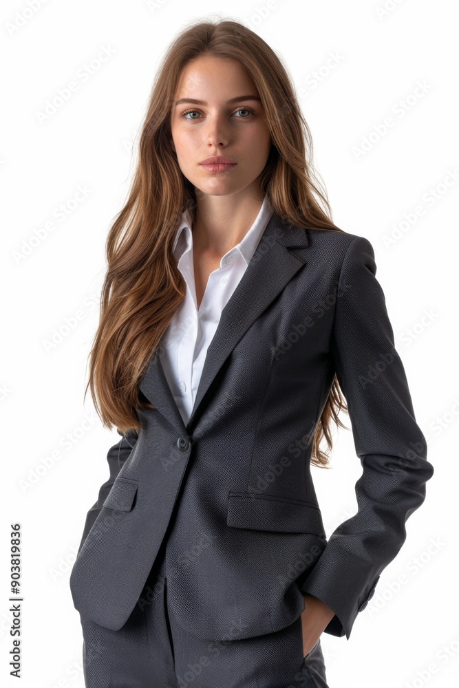 A businesswoman wearing formal suit isolated created with Generative AI