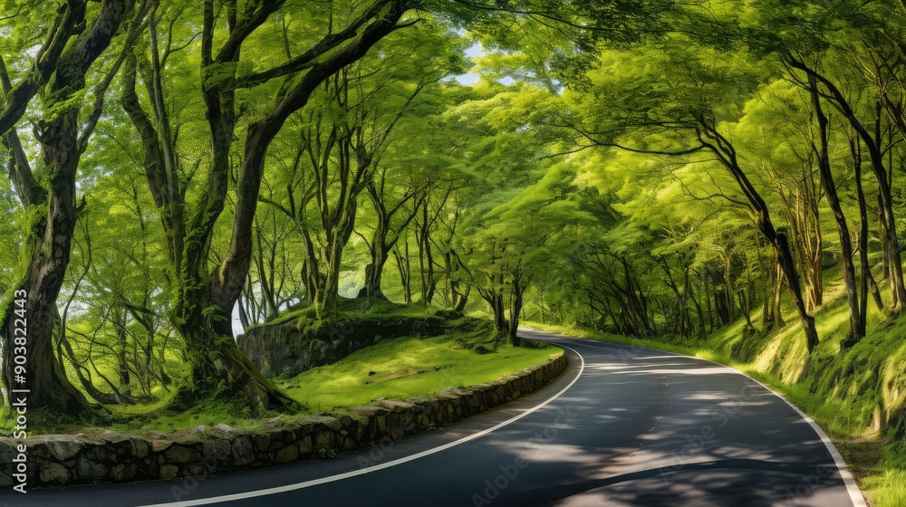Fototapeta premium winding road panorama