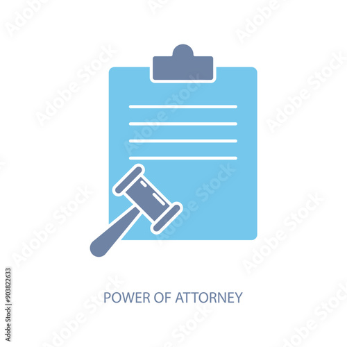 power of attorney concept line icon. Simple element illustration. power of attorney concept outline symbol design.
