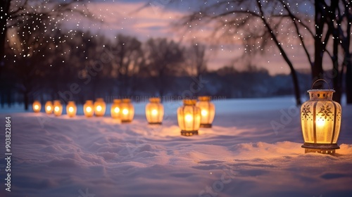 lanterns christmastide light photo