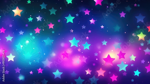 neon stars background cartoon photo