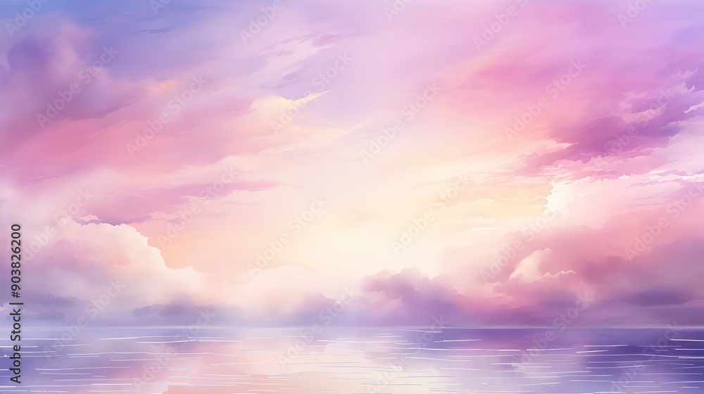 Fototapeta premium sunsky water color blotch