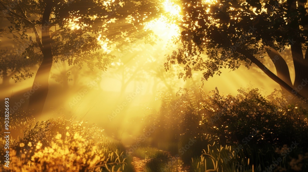 64. Nature Walk, realistic style, earth tones, nature-inspired pattern, eye level, golden hour, light rays, 64. Nature Walk, realistic style, earth tones, nature-inspired pattern, eye level, golden hour, light rays,