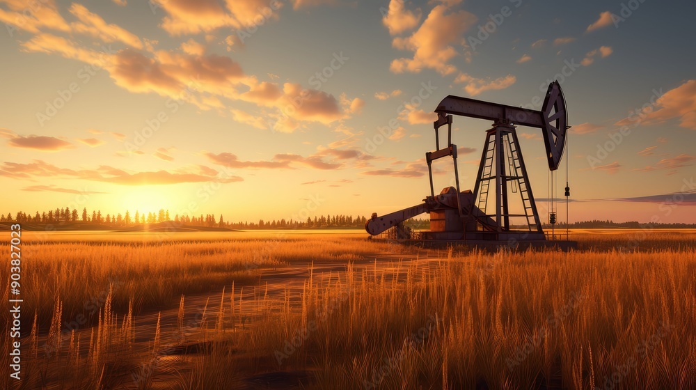 Naklejka premium hues oil pump jack