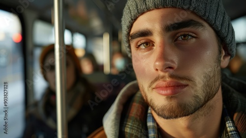 A close-up portrait of a yo...