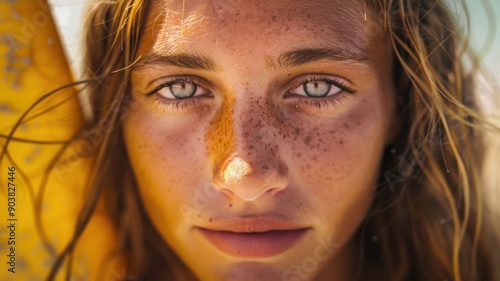 A close-up portrait of a yo...
