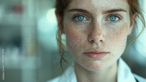 A close-up portrait of a yo...