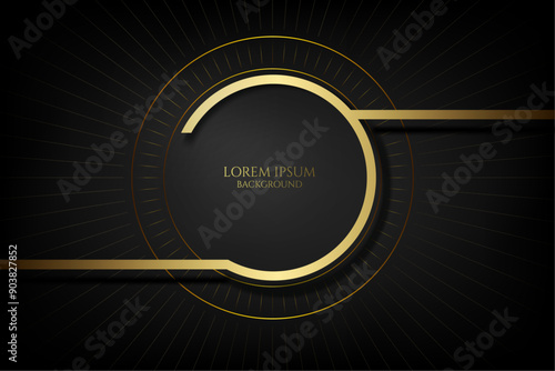 golden circle lines creative luxury digital dark wallpaper and cover design element vector illustration.
