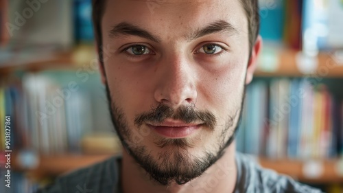 A close-up portrait of a yo...