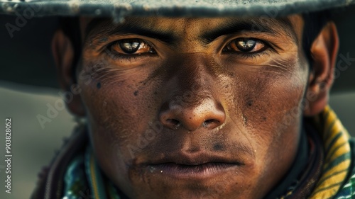A close-up portrait of a yo...