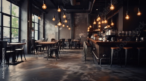 cafe dark concrete floor