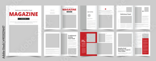 Food Magazine Template, Cook Book Layout