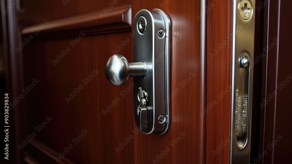 Obraz premium deadbolt door lock