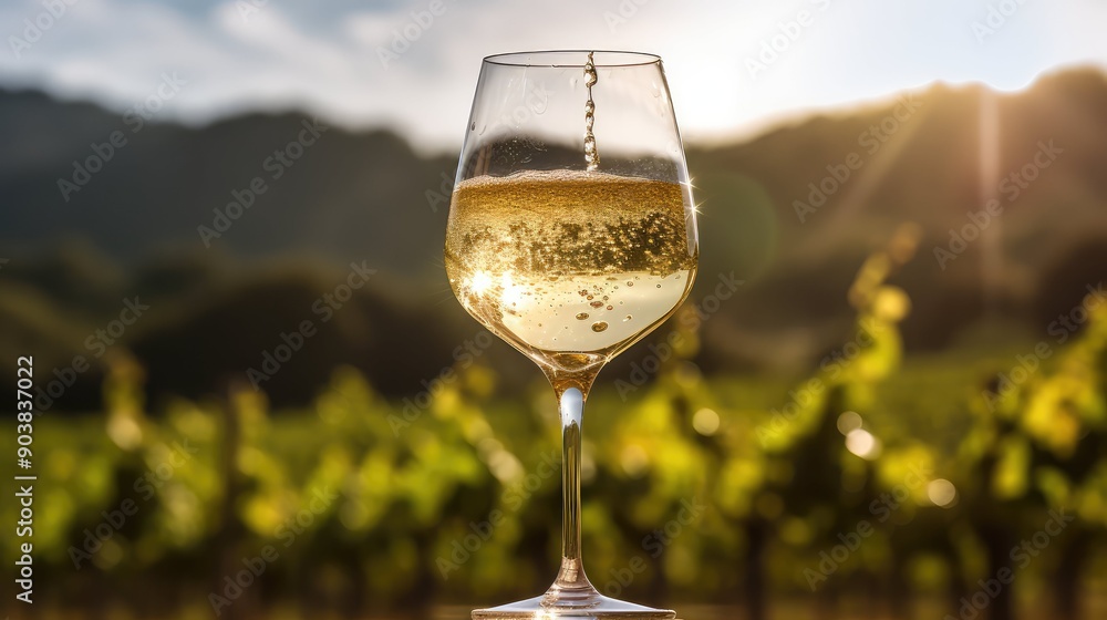 Obraz premium glass white wine toast