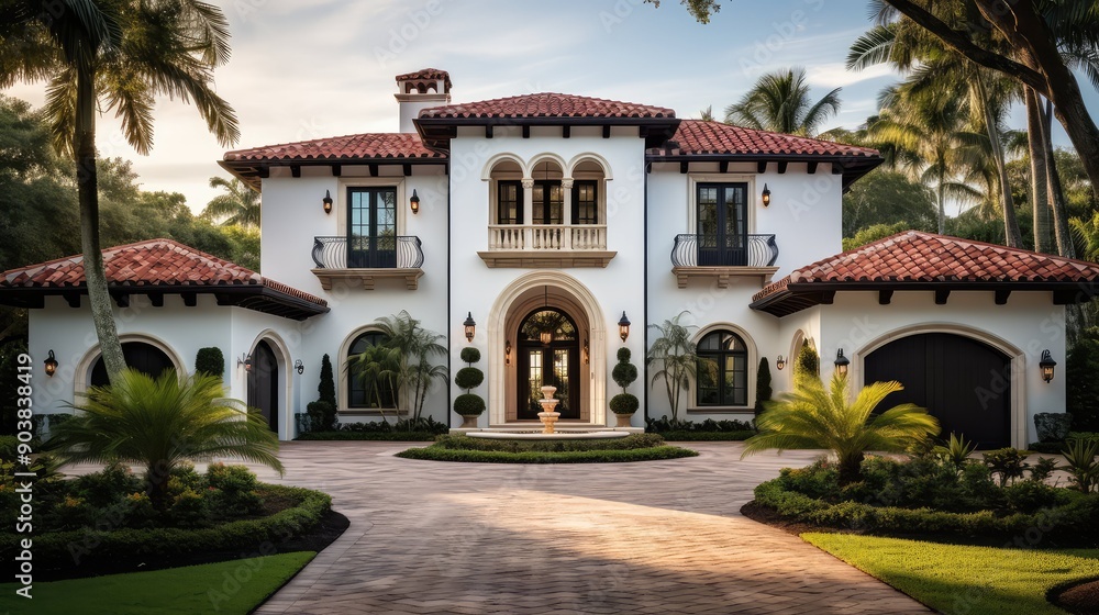 Obraz premium red florida luxury house