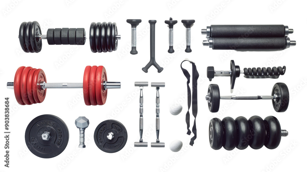 Gym equipment on transparent background Gym equipment on transparent background