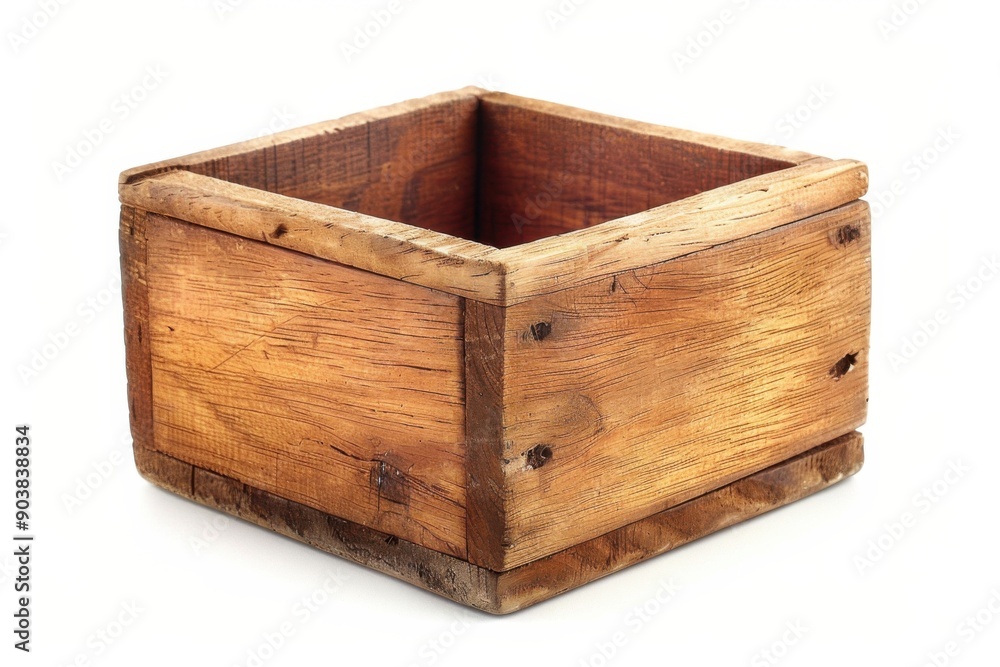 Wooden Box. Plain Wooden Storage Case for Small Items on White Background Wooden Box. Plain Wooden Storage Case for Small Items on White Background
