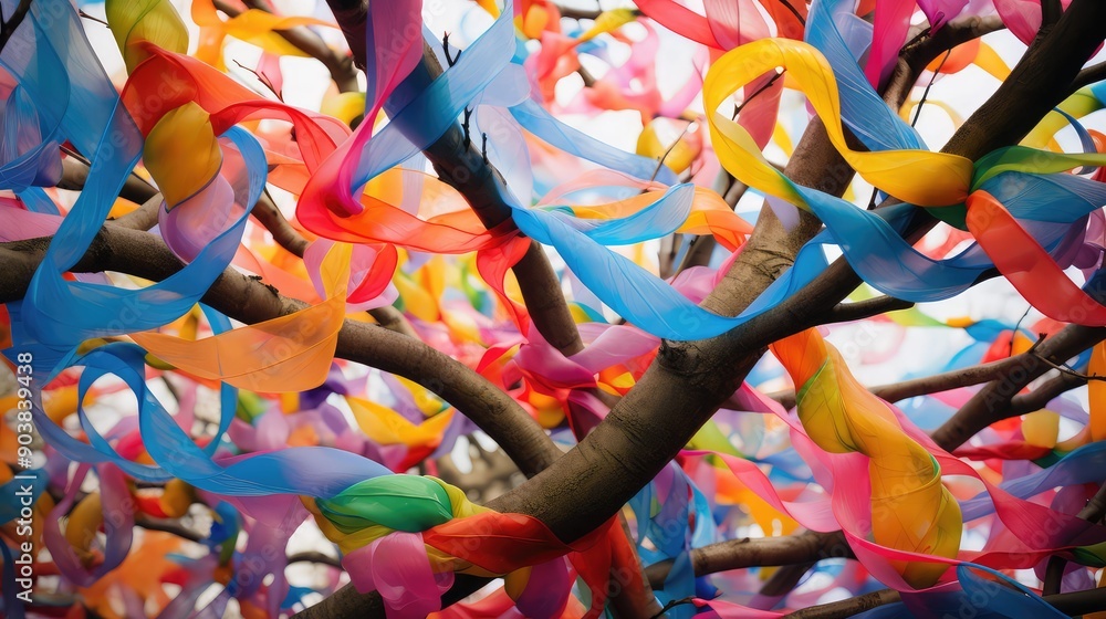 colorful abstract tree branches