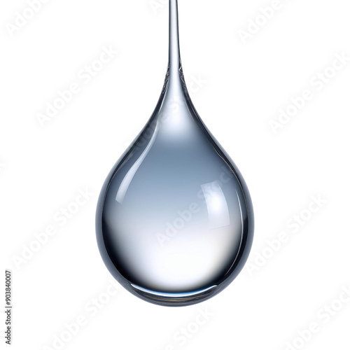 A water droplet is suspended in midair