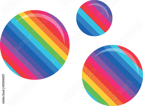 round logos in LGBT style, круглые цветные шарики в стиле ЛГБТ, яркие пузырики