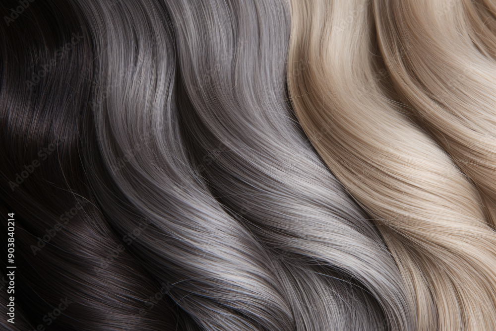 Brown, gray and blond hair shades Brown, gray and blond hair shades
