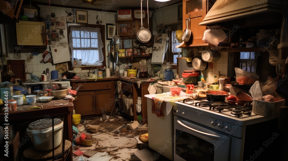 chaos cluttered house