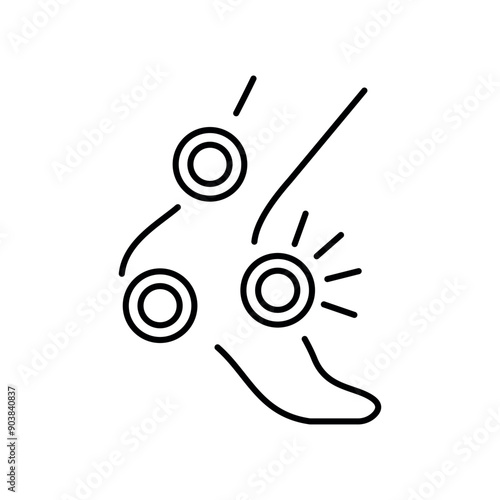Neuropathy line black icon. Sign for web page, mobile app,