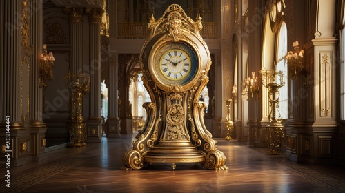 carvings gold clock