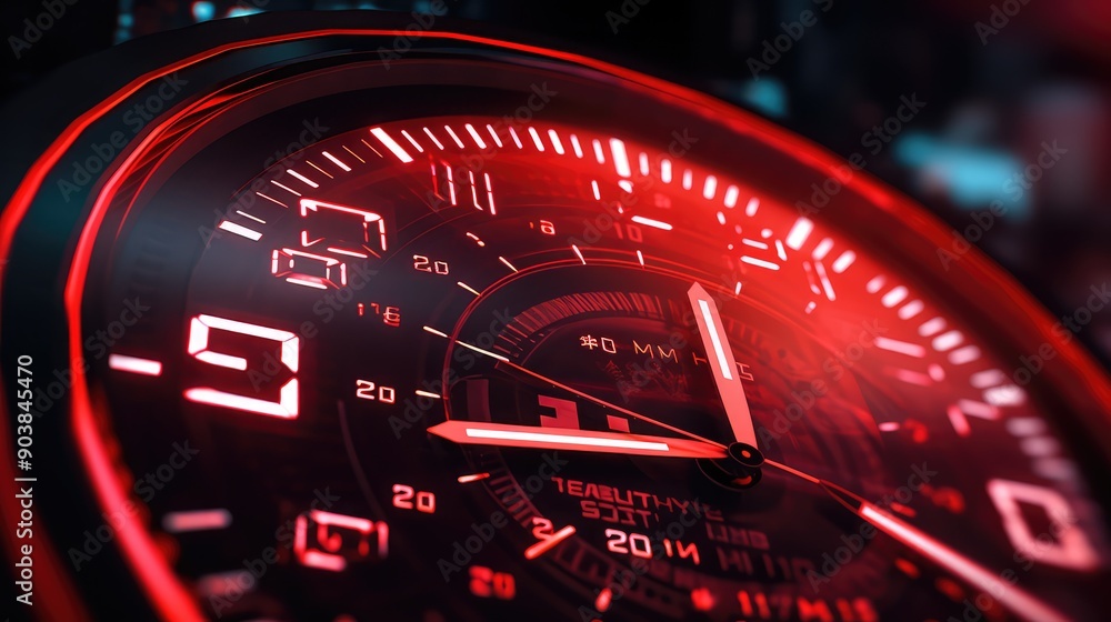 Fototapeta premium clock digital red