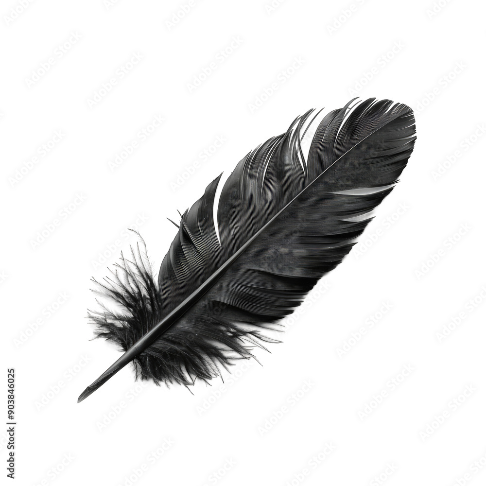 Black feather bird wing isolated on transparent background cutout PNG Black feather bird wing isolated on transparent background cutout PNG