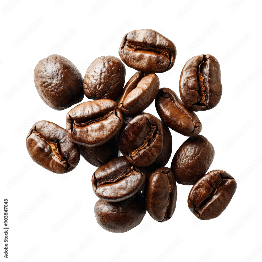 Stack of Coffee beans isolated on transparent background cutout PNG Stack of Coffee beans isolated on transparent background cutout PNG